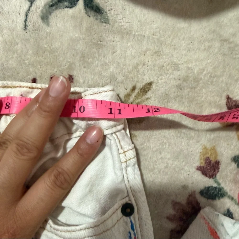 Polo Ralph Lauren the Astor slim boyfriend girls jeans white paint splatter 8